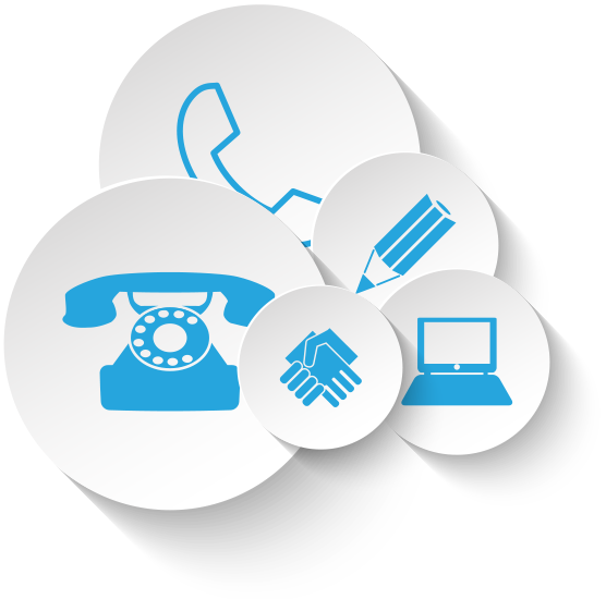 phone laptop pencil hand icons